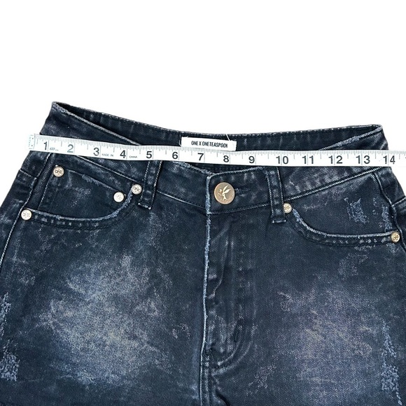 One Teaspoon Bonita High Waist Cut Off Denim Shorts - Picture 10 of 12